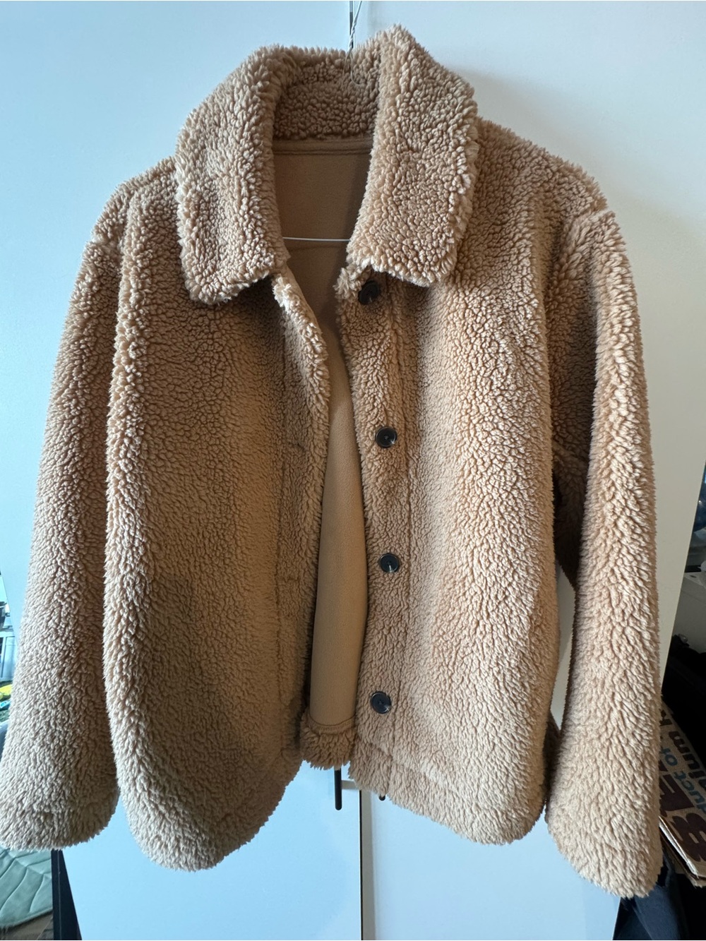 Uniqlo Cozy Teddy Sherpa Jacket - Camel